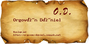 Orgován Dániel névjegykártya